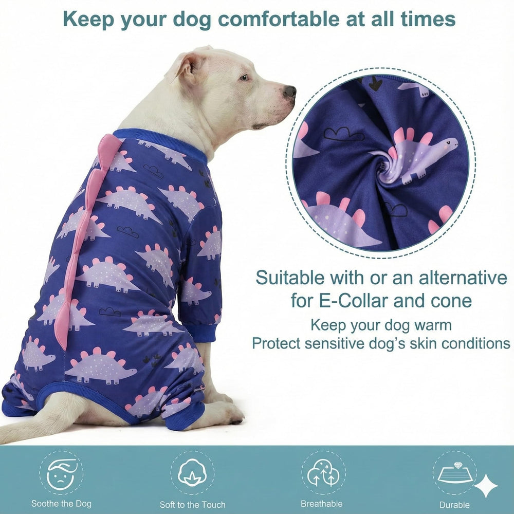 LovinPet dog-recovery-suit post-op coverage deters licking and keeps incision area clean.