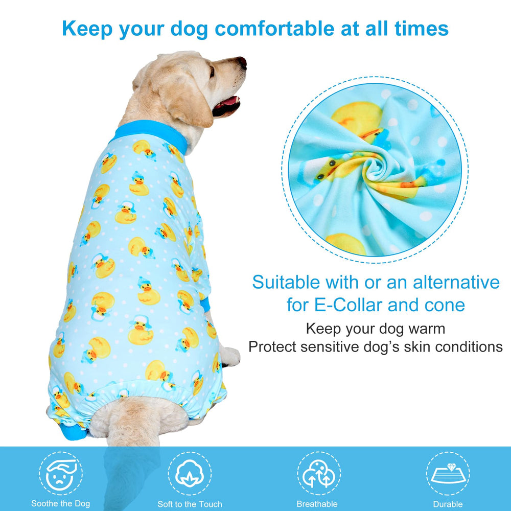LovinPet stretchy-knit pjs; flexible wear for active big dogs.