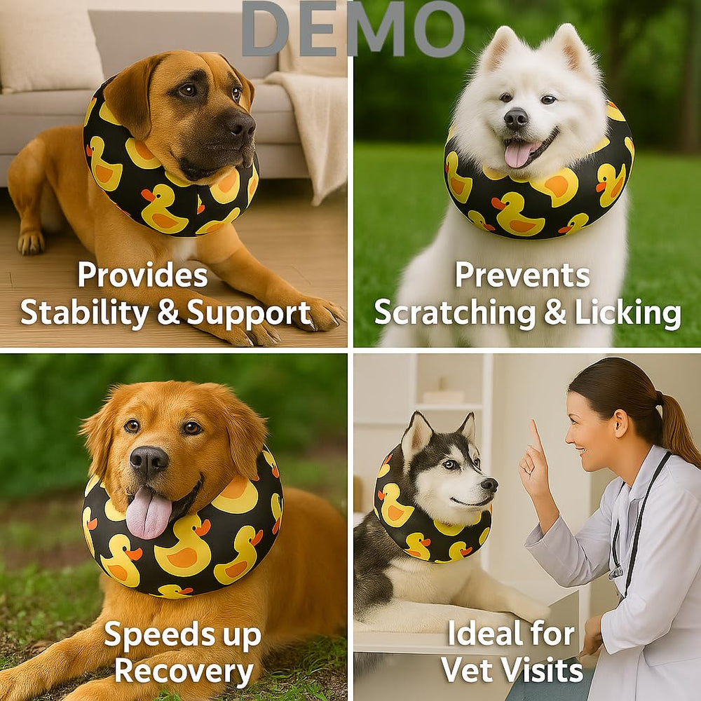 LovinPet dog recovery collar side view demonstrates gentle support.