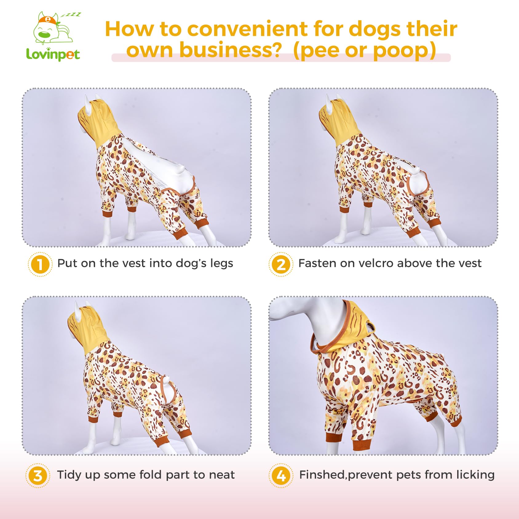 LovinPet dog recovery suit patterned gift XXL style option.