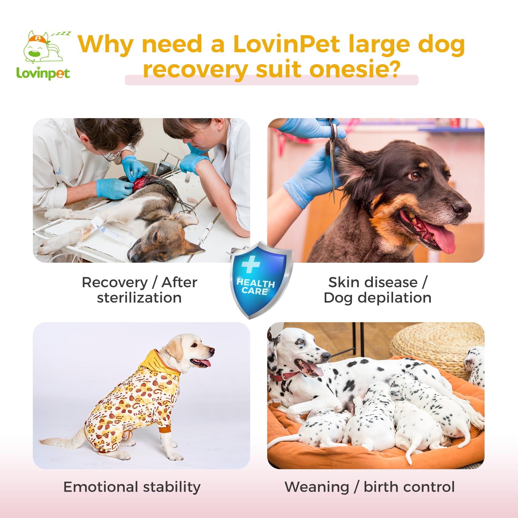 LovinPet dog recovery suit soft cotton XXL close-up shows breathable fabric.