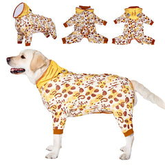 LovinPet dog recovery suit tiger XXL front view for wound protection and comfort.
