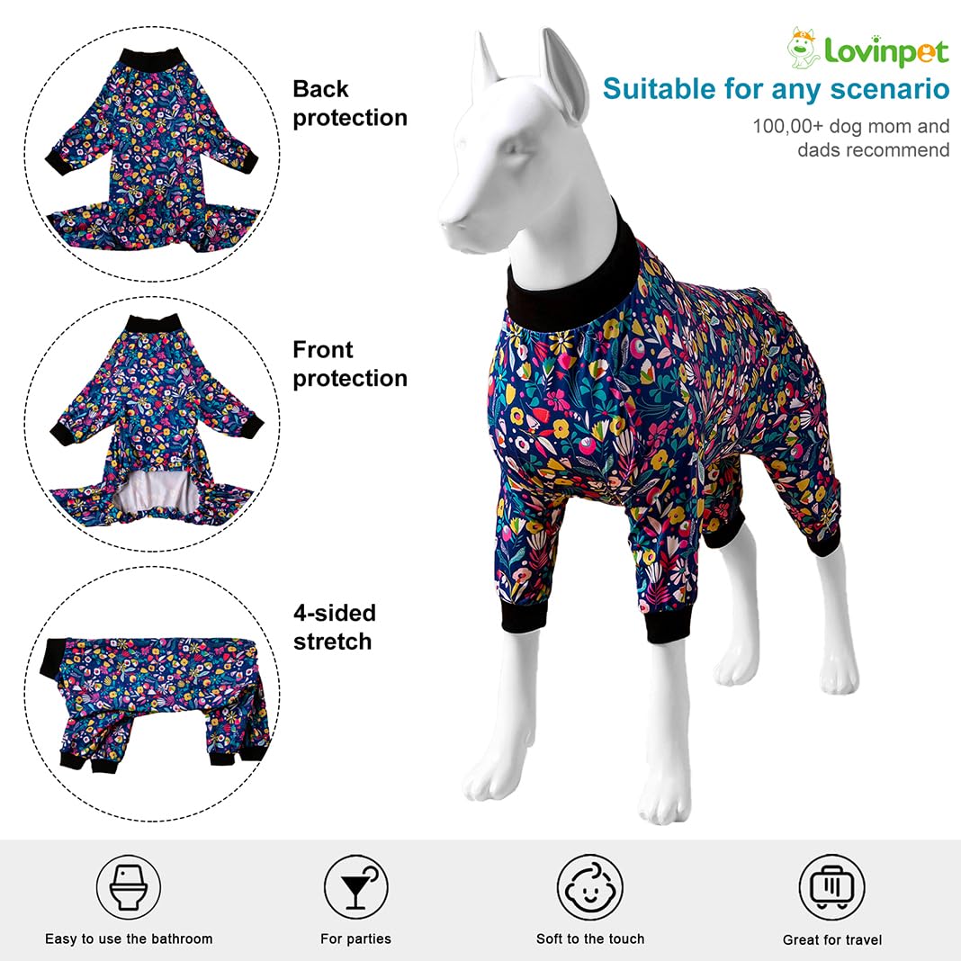 LovinPet easy-on/off big dog onesie designed for quick dressing and hassle-free routines.