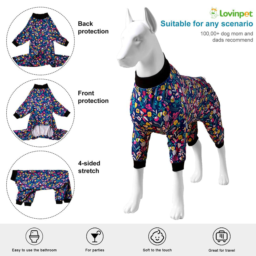 LovinPet easy-on/off big dog onesie designed for quick dressing and hassle-free routines.