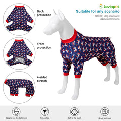 LovinPet easy-wear dog onesie—elastic, soft fabric for quick on/off