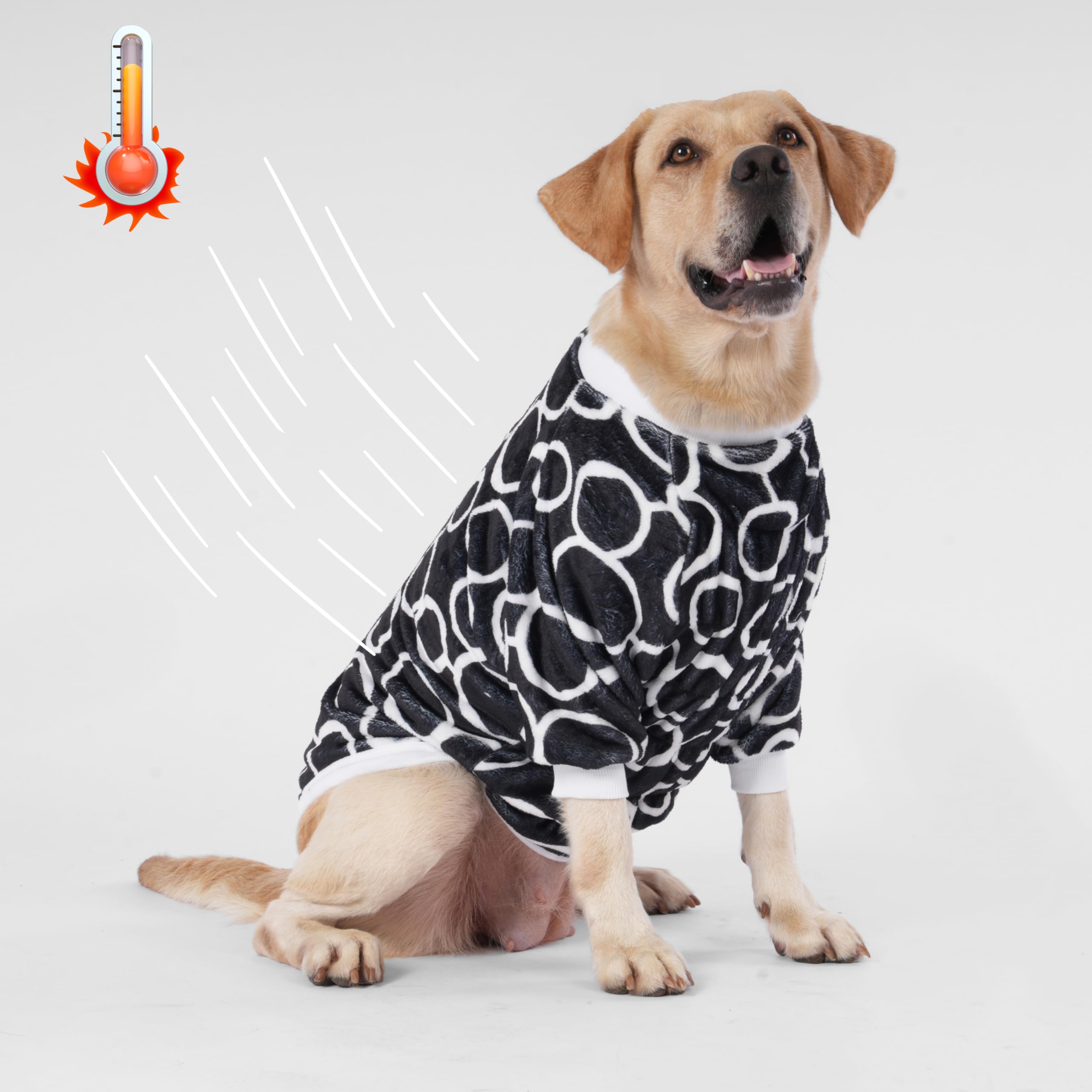 LovinPet freehand print black and white pattern adds visual flair for chilly days.