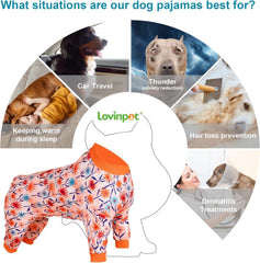 LovinPet large dog pajamas anti-licking design helps reduce licking during rest.