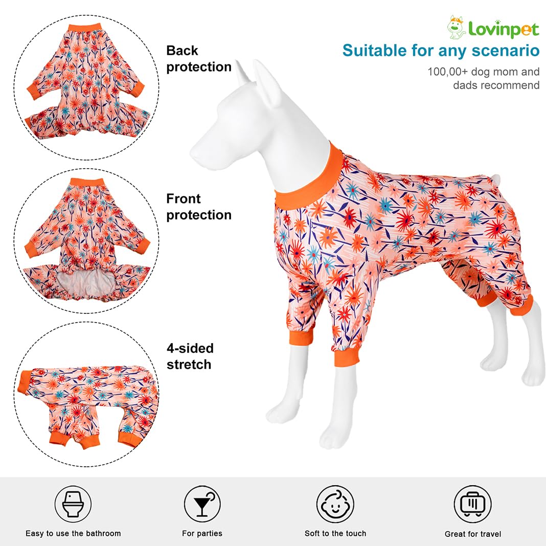 LovinPet large dog pajamas long sleeve detail highlights warm snug fit.