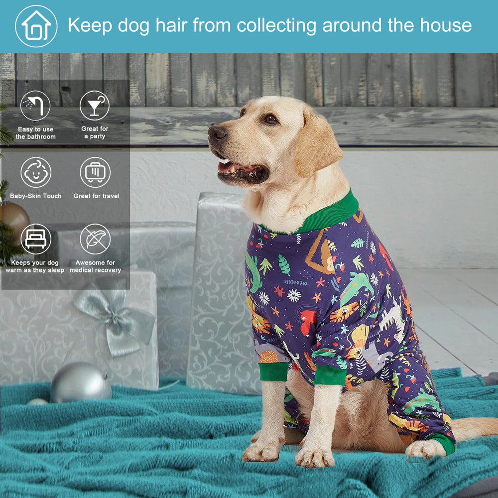 LovinPet machine-washable dog pajamas close-up showing durable fabric for wash cycles.