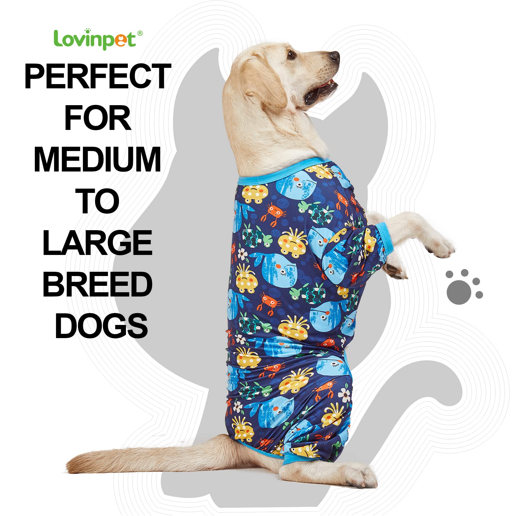 LovinPet pajamas for large dogs all-season wear supporting comfort year-round.