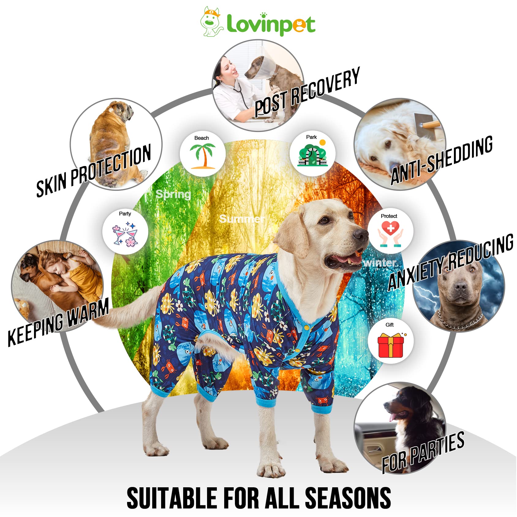 LovinPet cozy lightweight pajama fabric hugs without bulk for comfort.