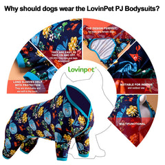 LovinPet recovery-style pajama for large dogs helps limit exposure to dirt.