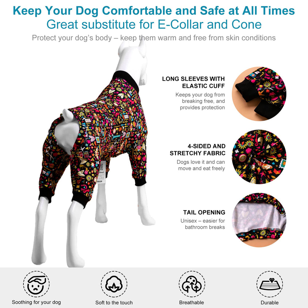 LovinPet machine-washable pajama with durable stitching for repeated washes.