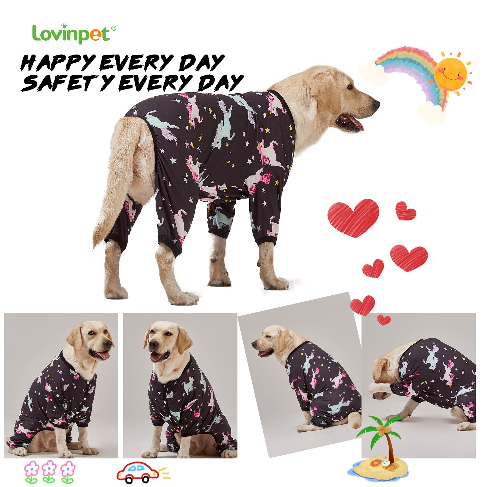 LovinPet pijama para perros XL, ideal para viajes en coche.