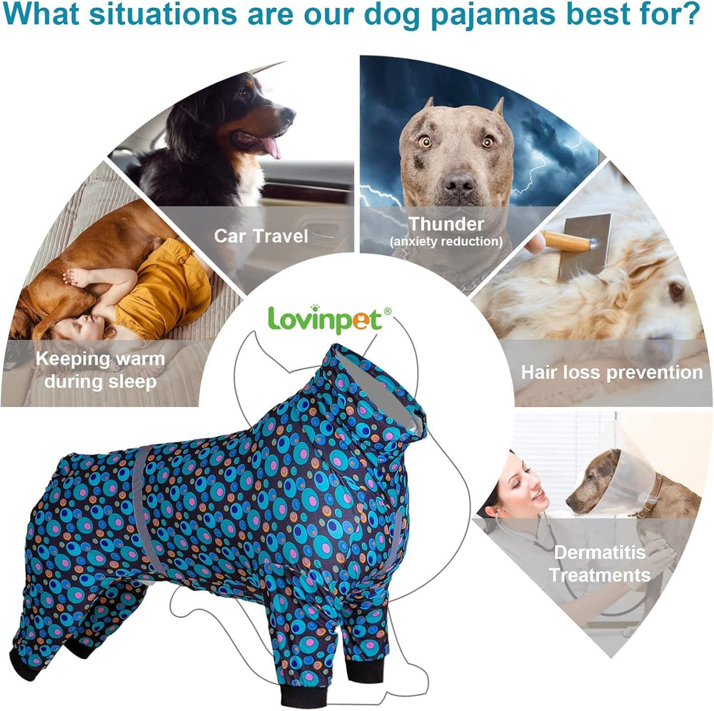 LovinPet PJS dog jumpsuit size-2xl-fit for larger dogs' comfortable recovery and movement.
