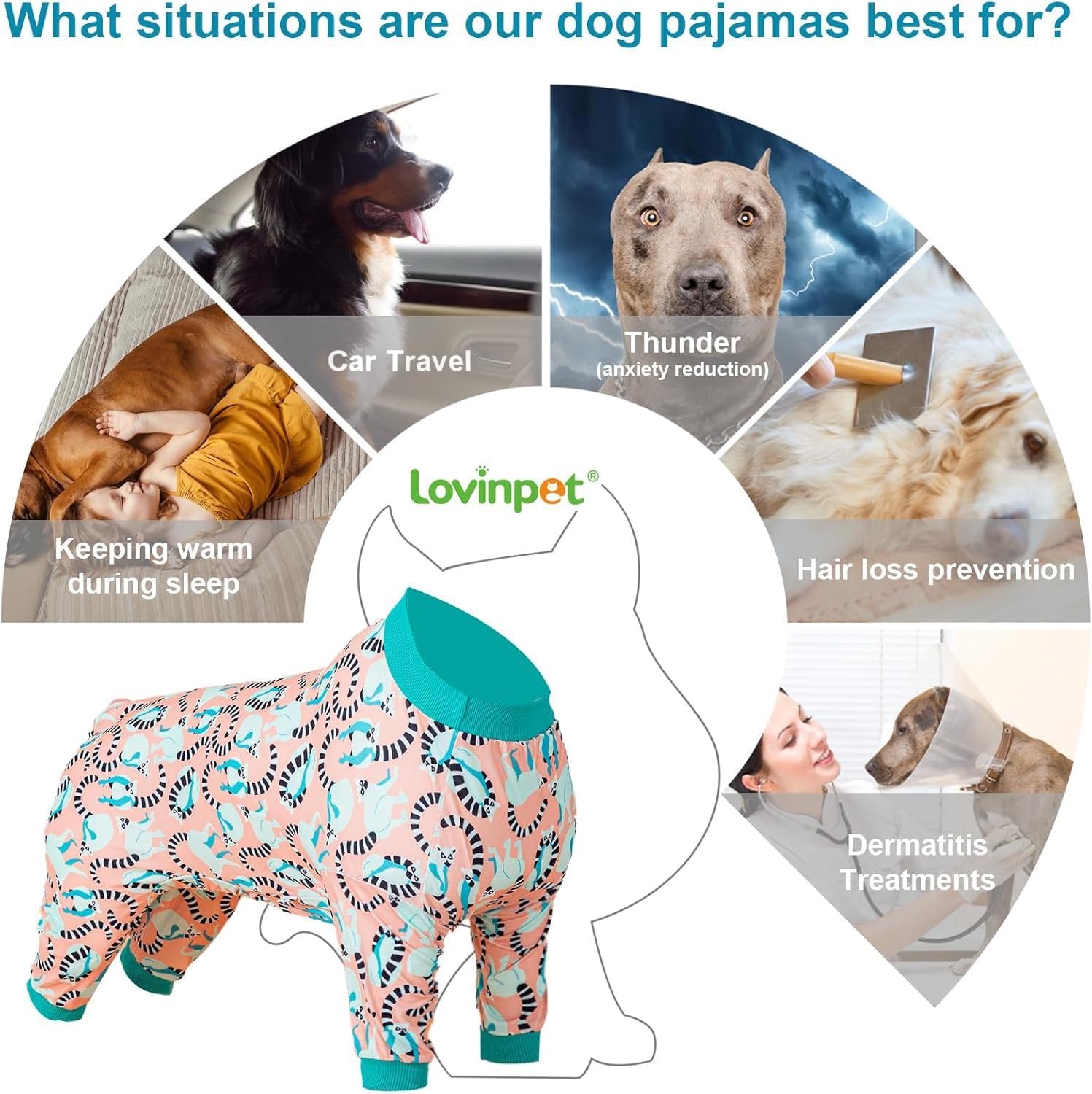 LovinPet PJS lemur print closeup shows pastel design that won’t fade.