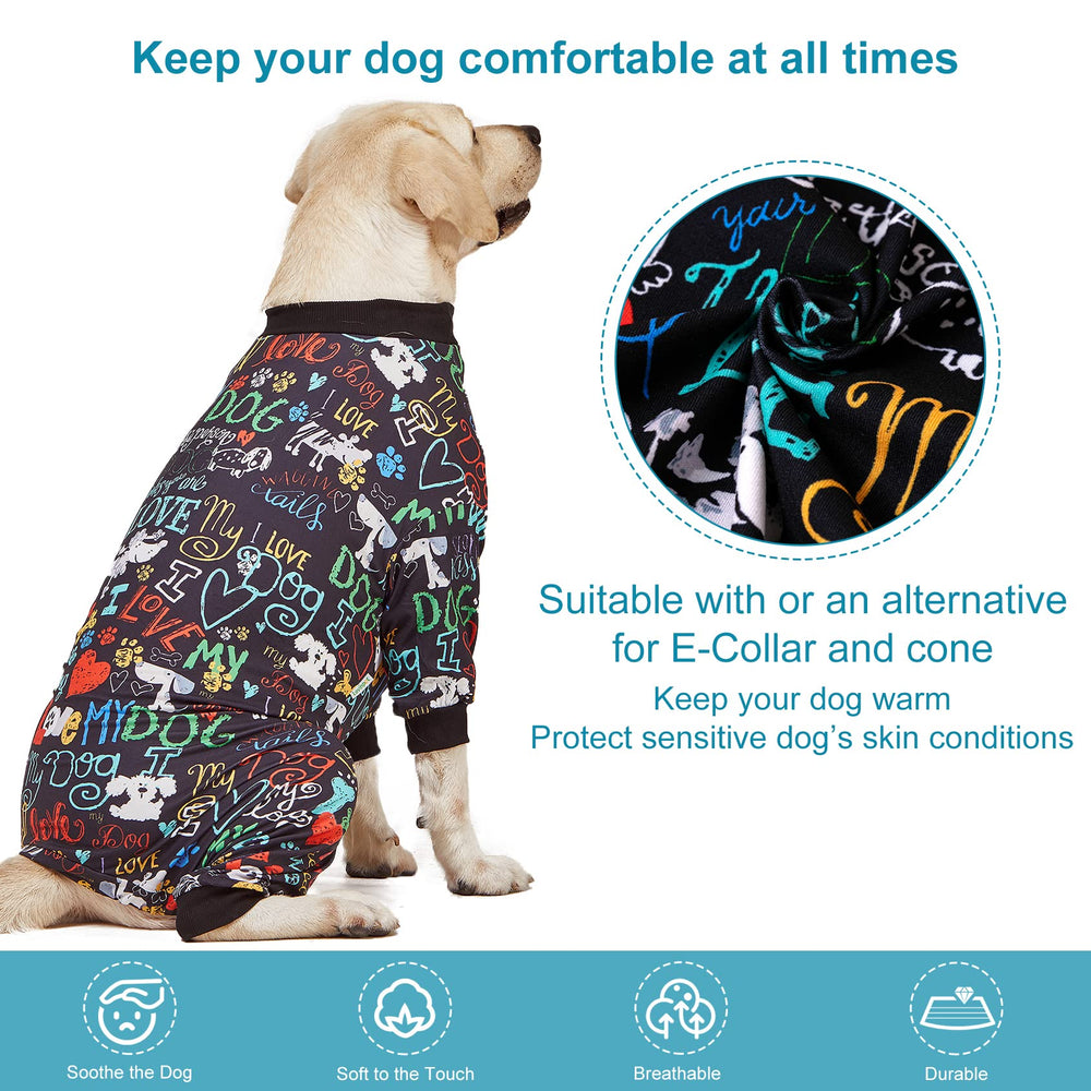 LovinPet post-surgery shirt on dog demonstrates protective layer during recovery.