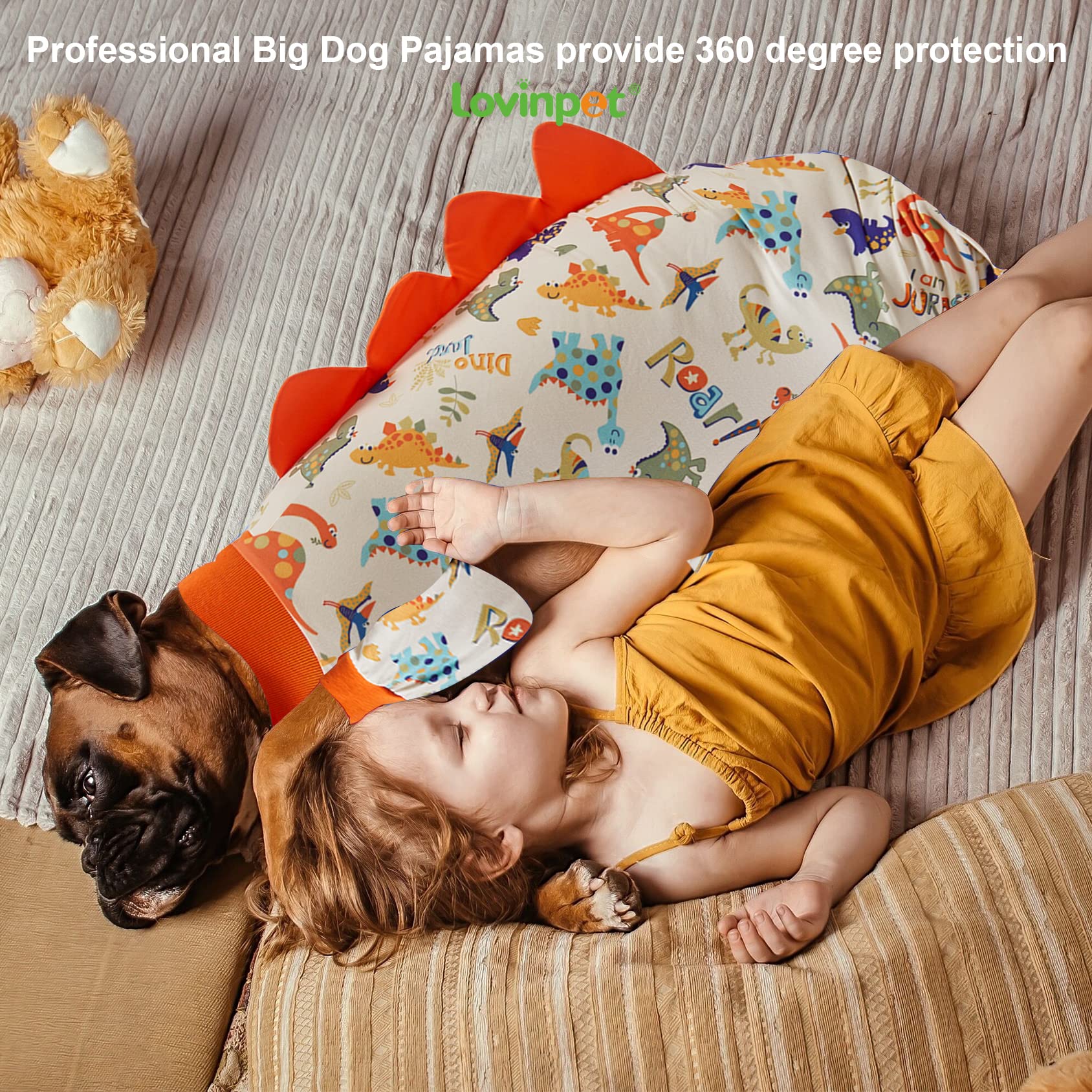 LovinPet protective-pjs-for-itchy-skin closeup may soothe irritation with gentle pressure.