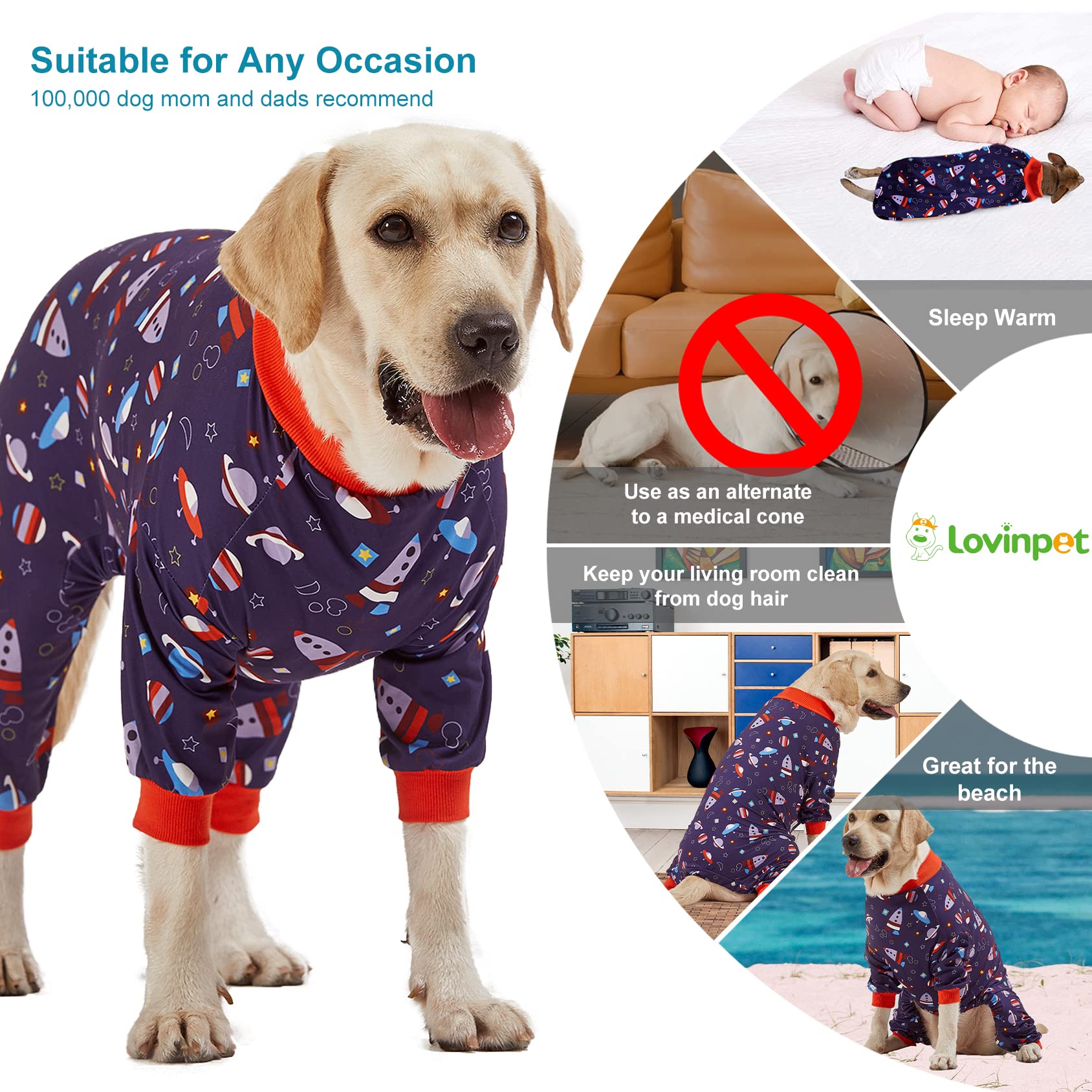 LovinPet pullover pitbull pajamas easy on/off design for stress-free dressing