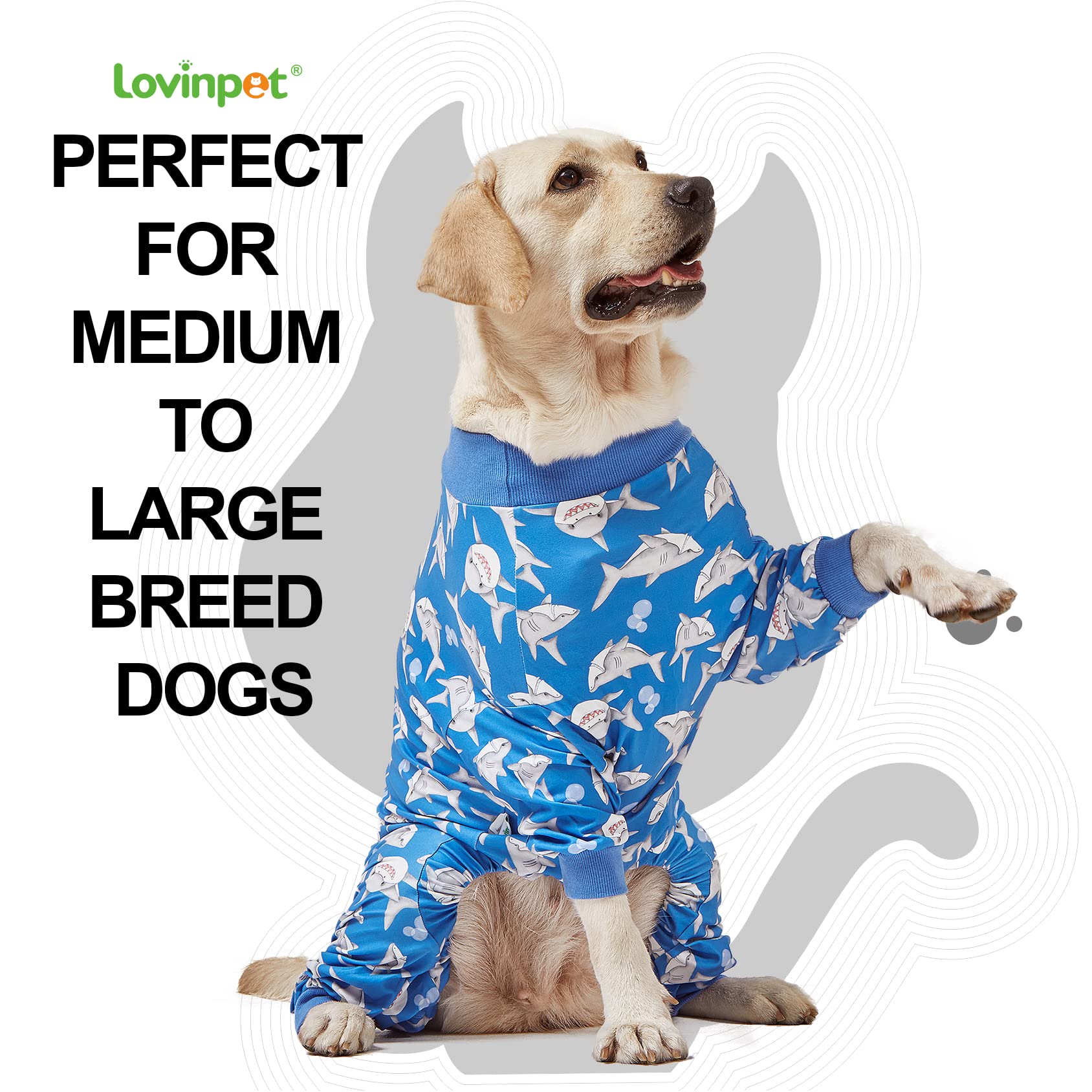 LovinPet recovery suit for dogs provides gentle containment after procedures.