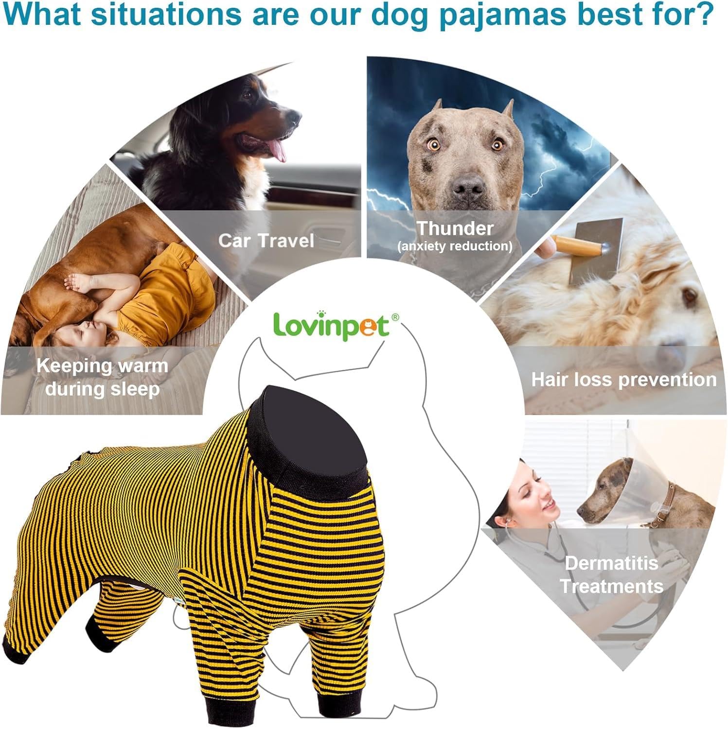 LovinPet safety soft fabric dog PJS, skin-friendly comfort during daily wear.