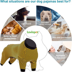 LovinPet safety soft fabric dog PJS, skin-friendly comfort during daily wear.