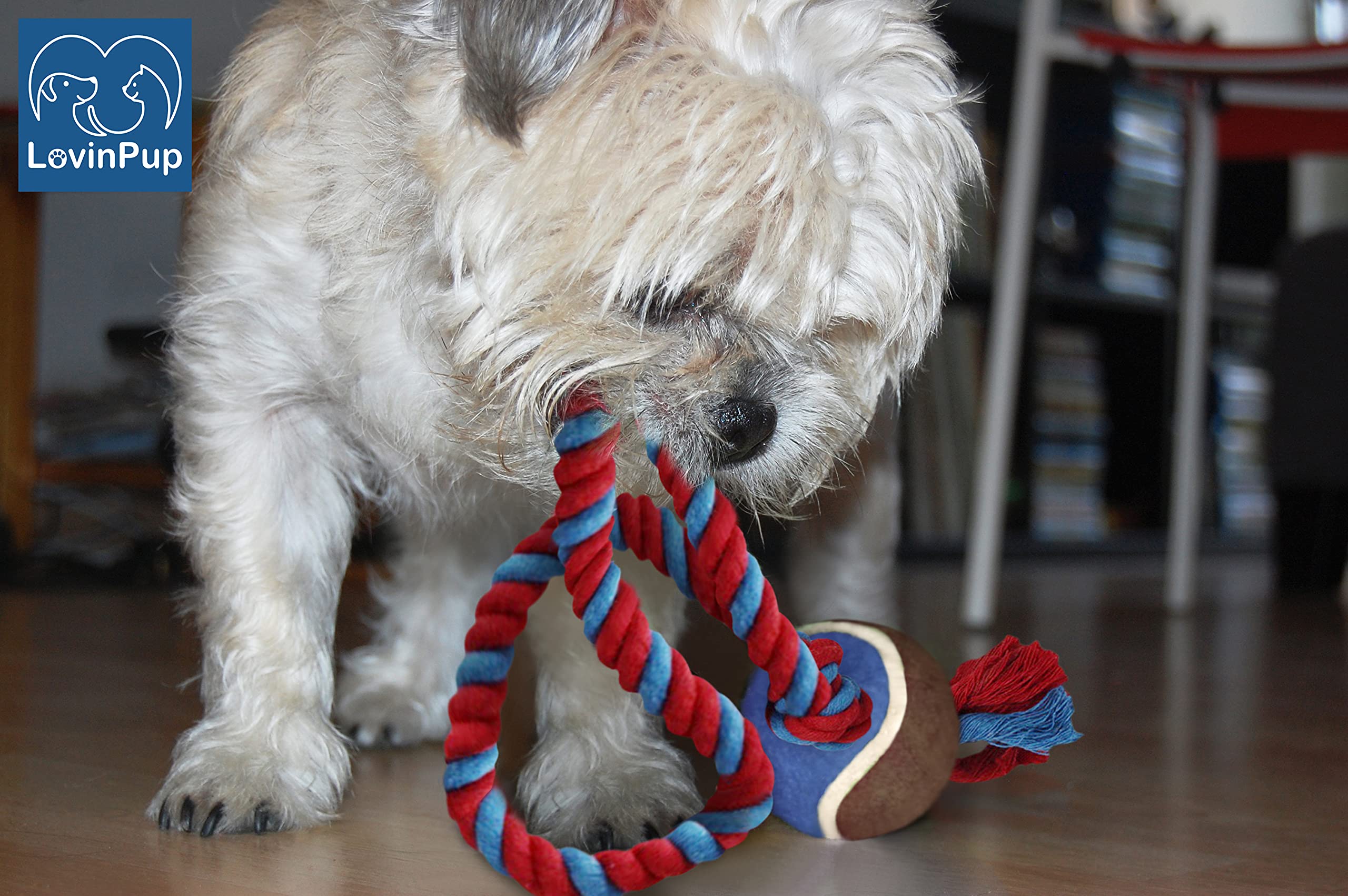 LOVINPUP rope toy loop and knot design enables tug-of-war and fetch sessions.