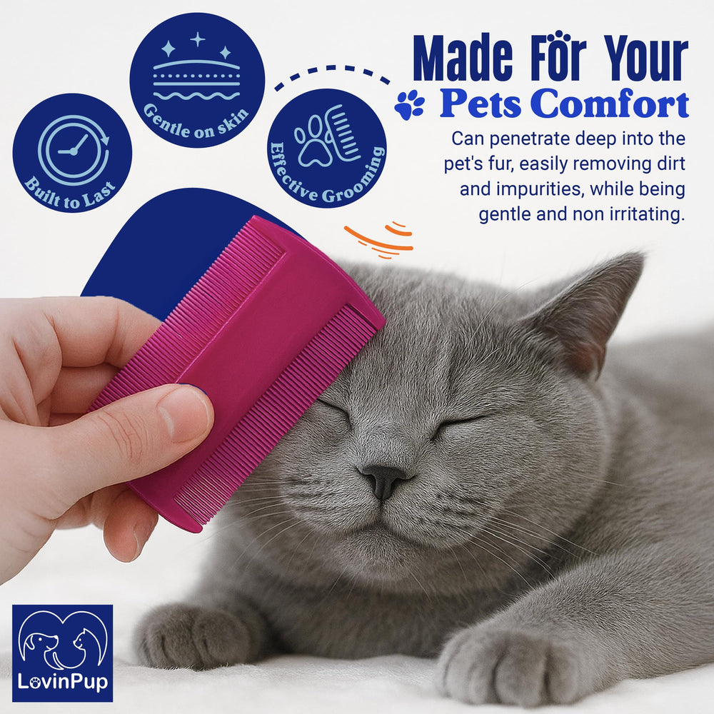 LovinPup durable water-resistant flea comb ready for everyday brushing.
