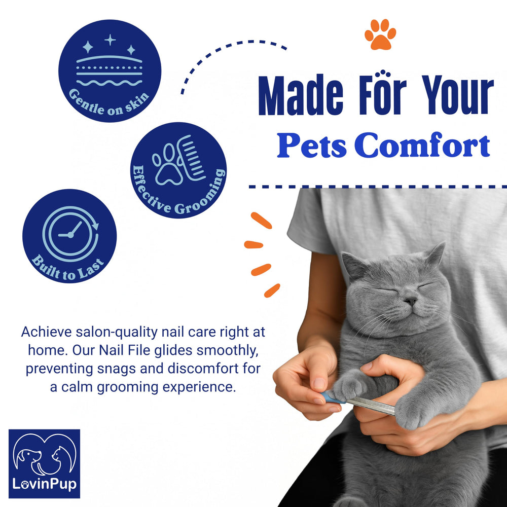 LOVINPUP ergonomic handle offers comfortable grip during grooming.