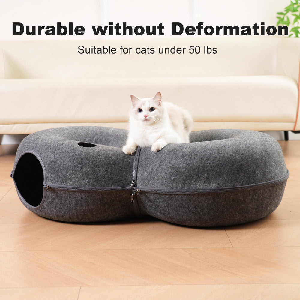 LovIntry cat tunnel 12 toy balls for chasing and hunting-style play