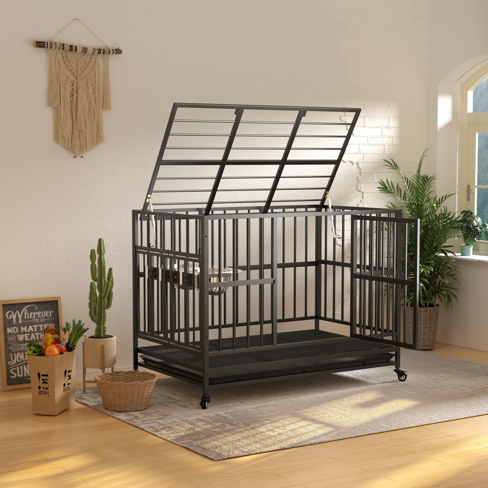 LOVMOR crate dimensions 37w x 24d x 26h for spacious housing.