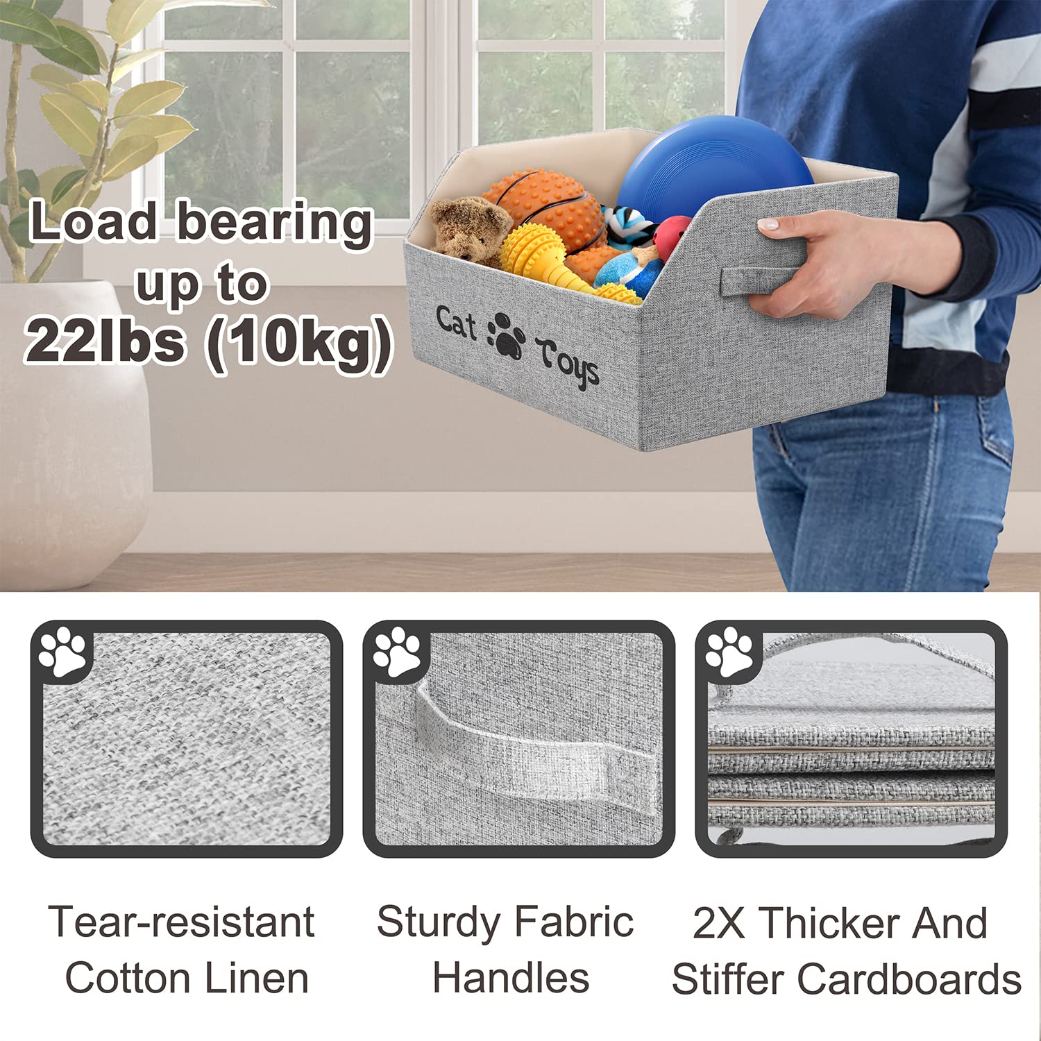 LOVSTORAGE open-top design provides quick toy access for pets.