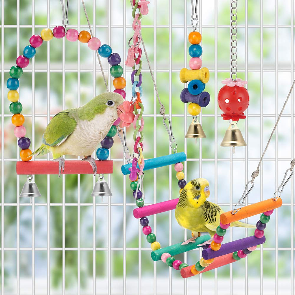 LovyoCoCo cage-enrichment set encourages safe play, climbing, and resting moments.