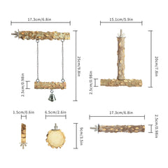 lovyoCoCo bird perches assembly in open cage demonstrates quick tool-free setup.