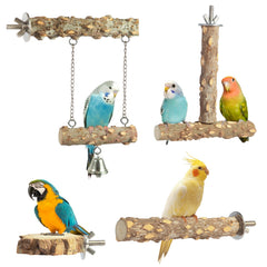 lovyoCoCo bird perches natural wood set top view promotes natural exploration and foot exercise.