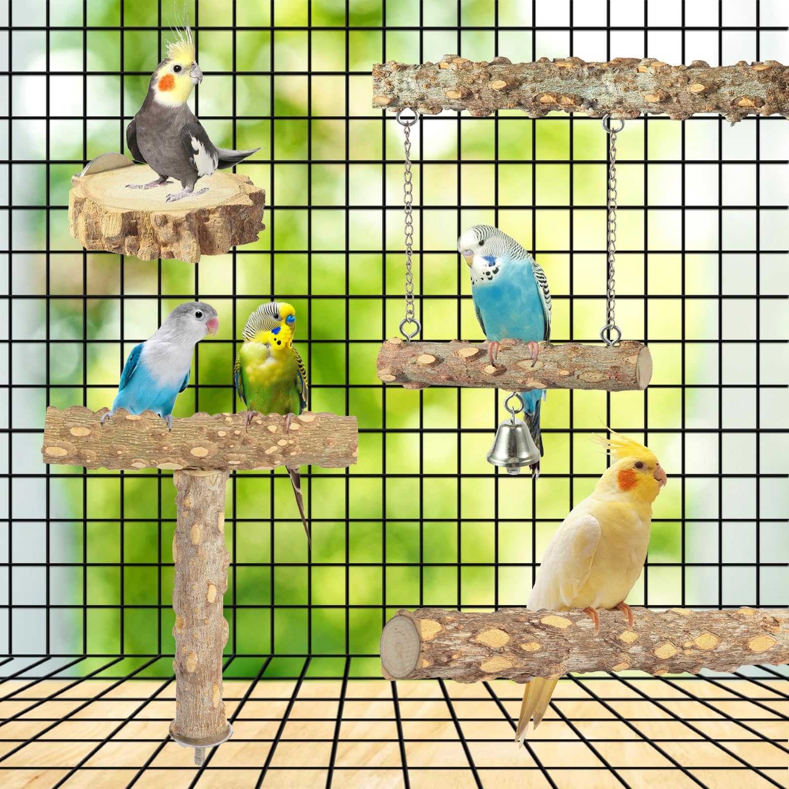 lovyoCoCo bird swing attachment demonstrates versatile play and mental enrichment.
