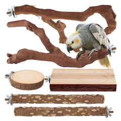 lovyoCoCo parrot perch gnarly grapevine branch offers natural texture for climbing.