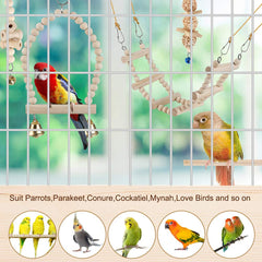 lovyoco parrot swing bells provides motion and auditory enrichment