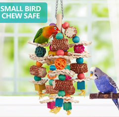 lovyoCoCo parrot toy rattan balls highlight enrichment during climbing and playing sessions.
