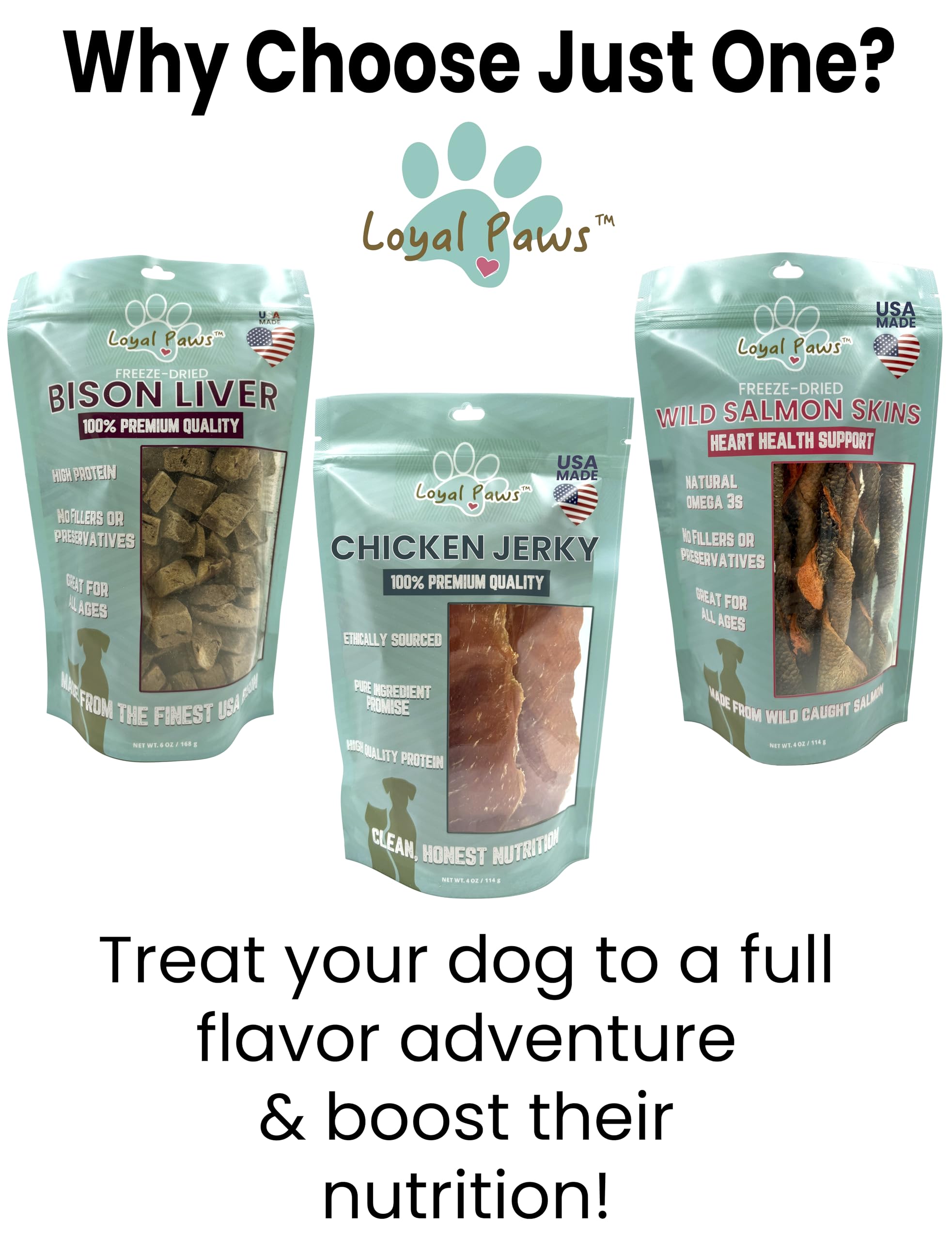 Loyal Paws Chicken Strips USA made small batch is crafted with care.