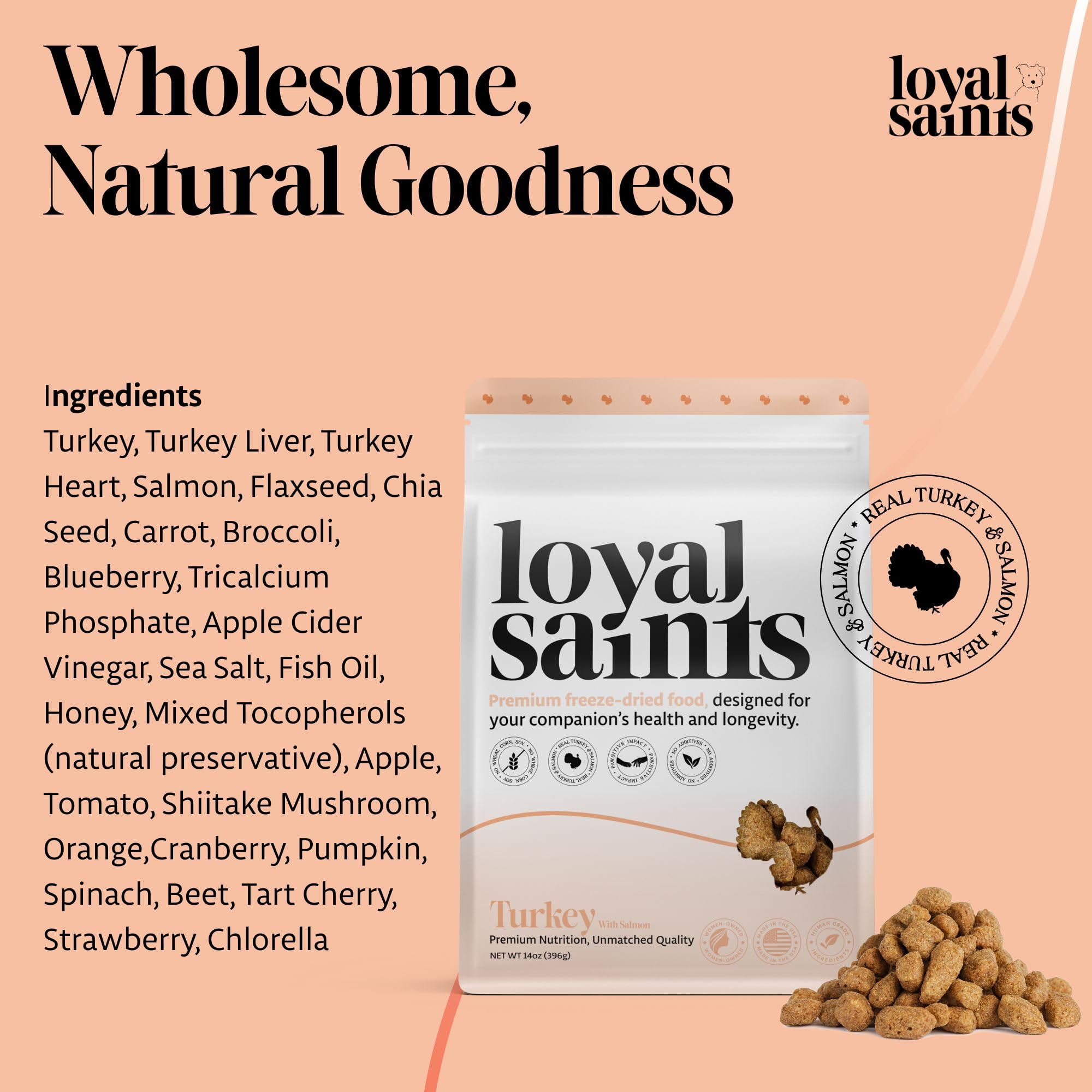 Loyal Saints travel-friendly packaging for on-the-go dog meals