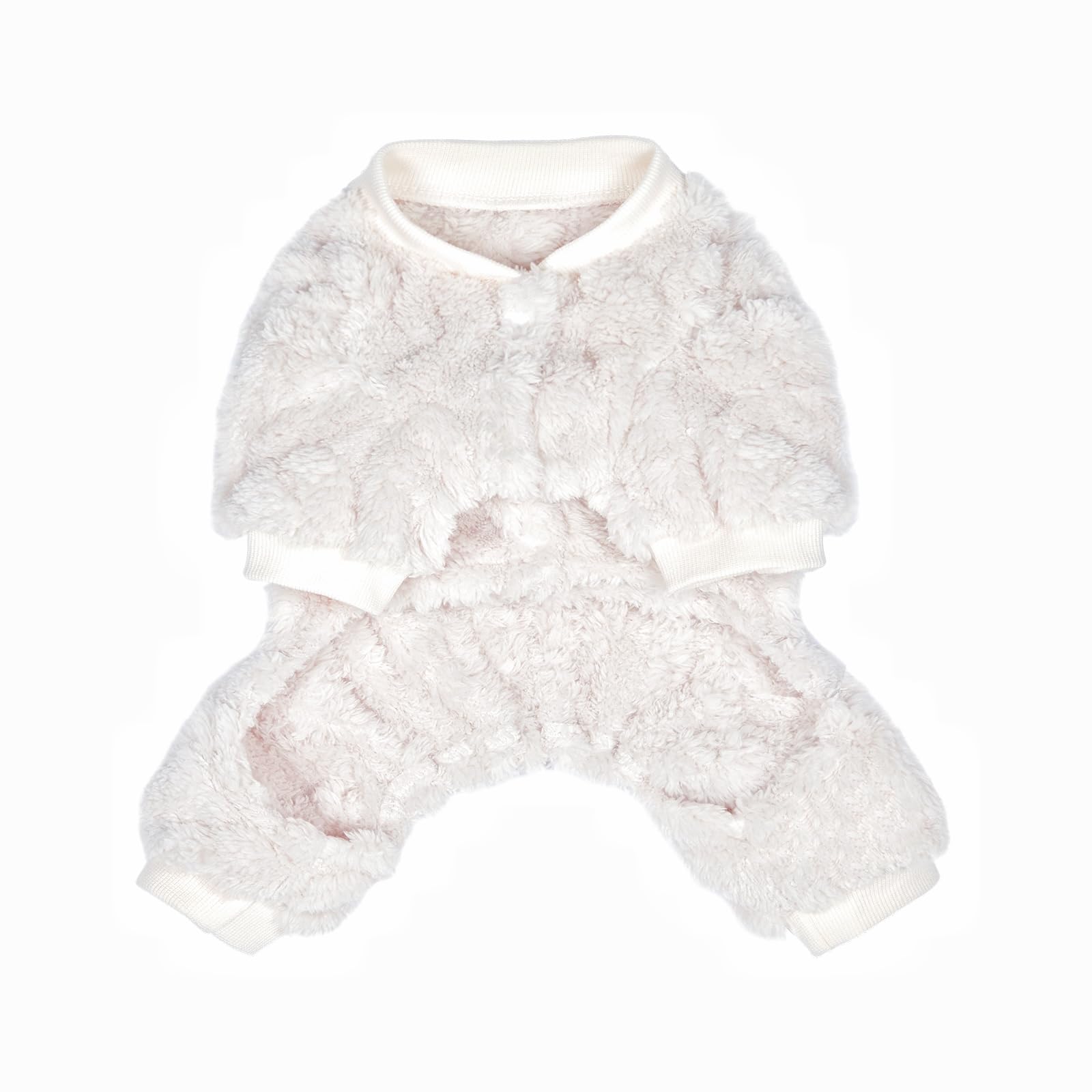 Loyanyy plush dog pajamas on a dog at home showing cozy loungewear