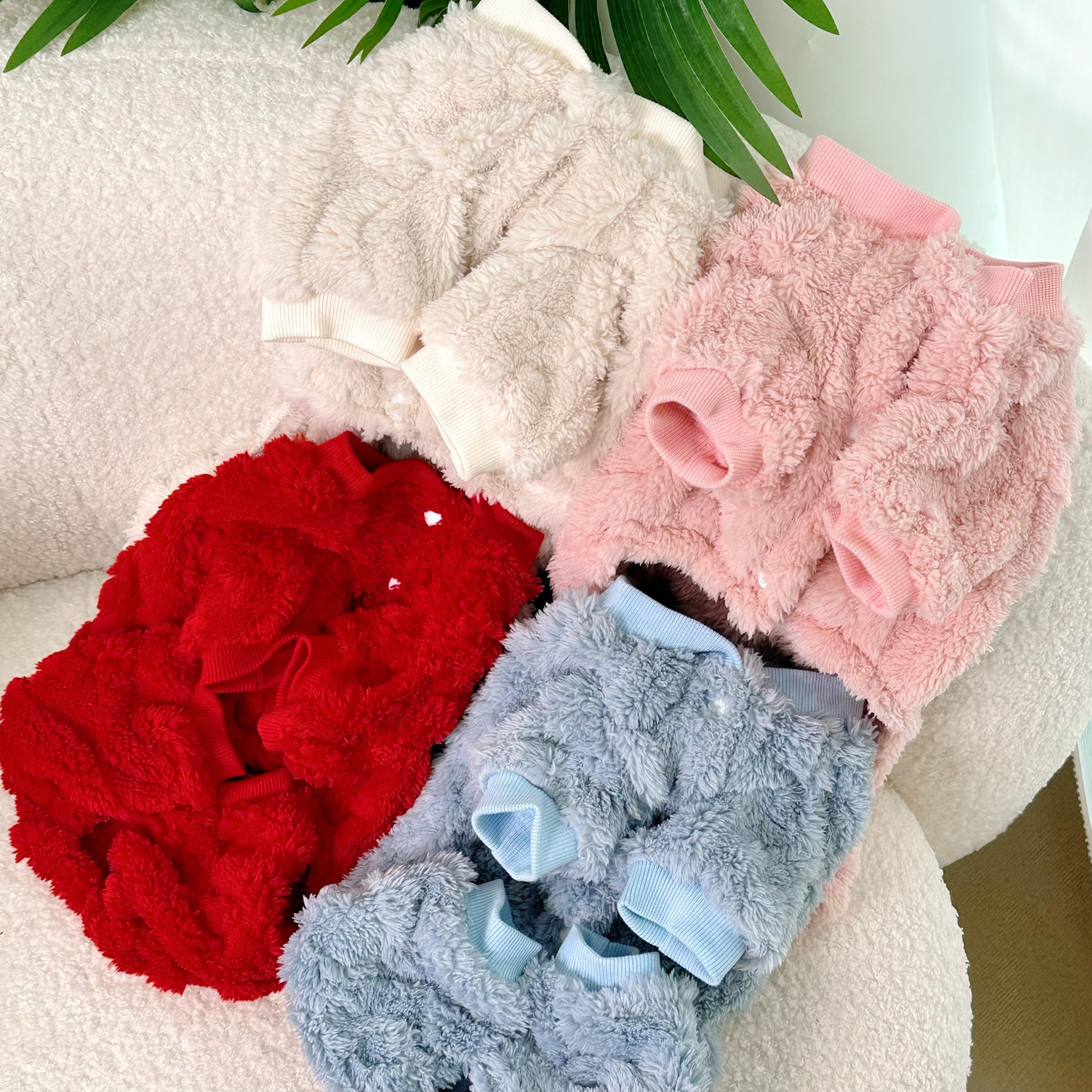 Loyanyy plush dog pajamas fleece texture close-up highlighting softness