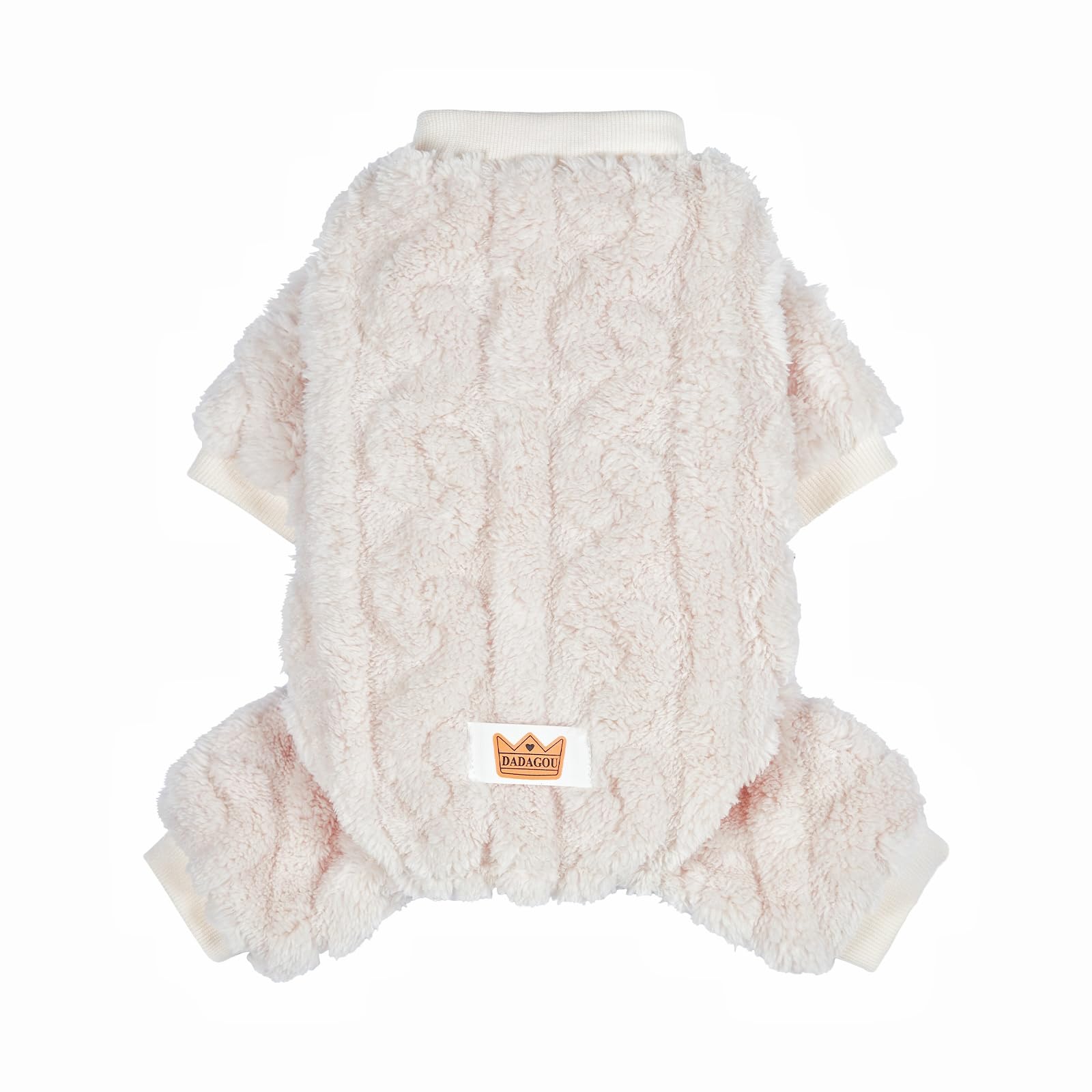 Loyanyy plush dog pajamas in white large full-body view showing warm coverage