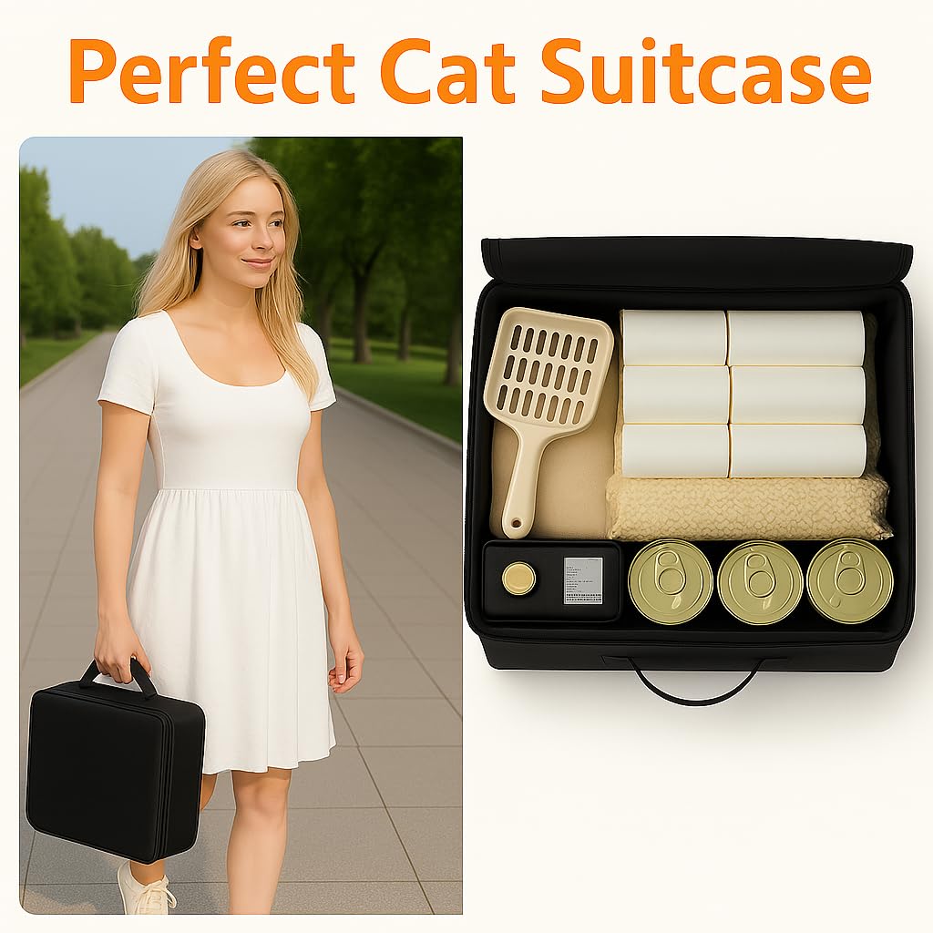 Loyareal doubles-as-storage-bin shows versatile use for cat supplies.