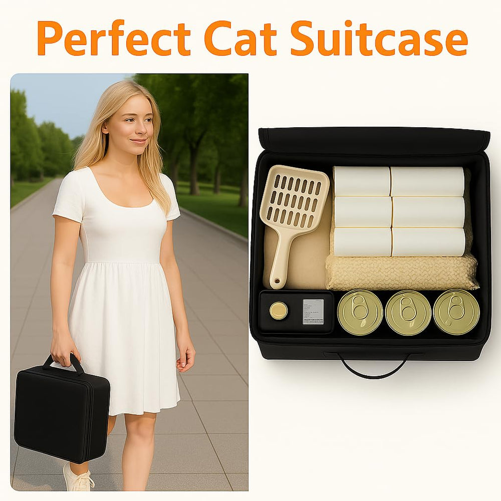 Loyareal doubles-as-storage-bin shows versatile use for cat supplies.