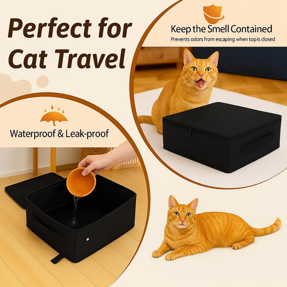 Loyareal foldable-compact-travel-litter-box in compact form for easy storage.