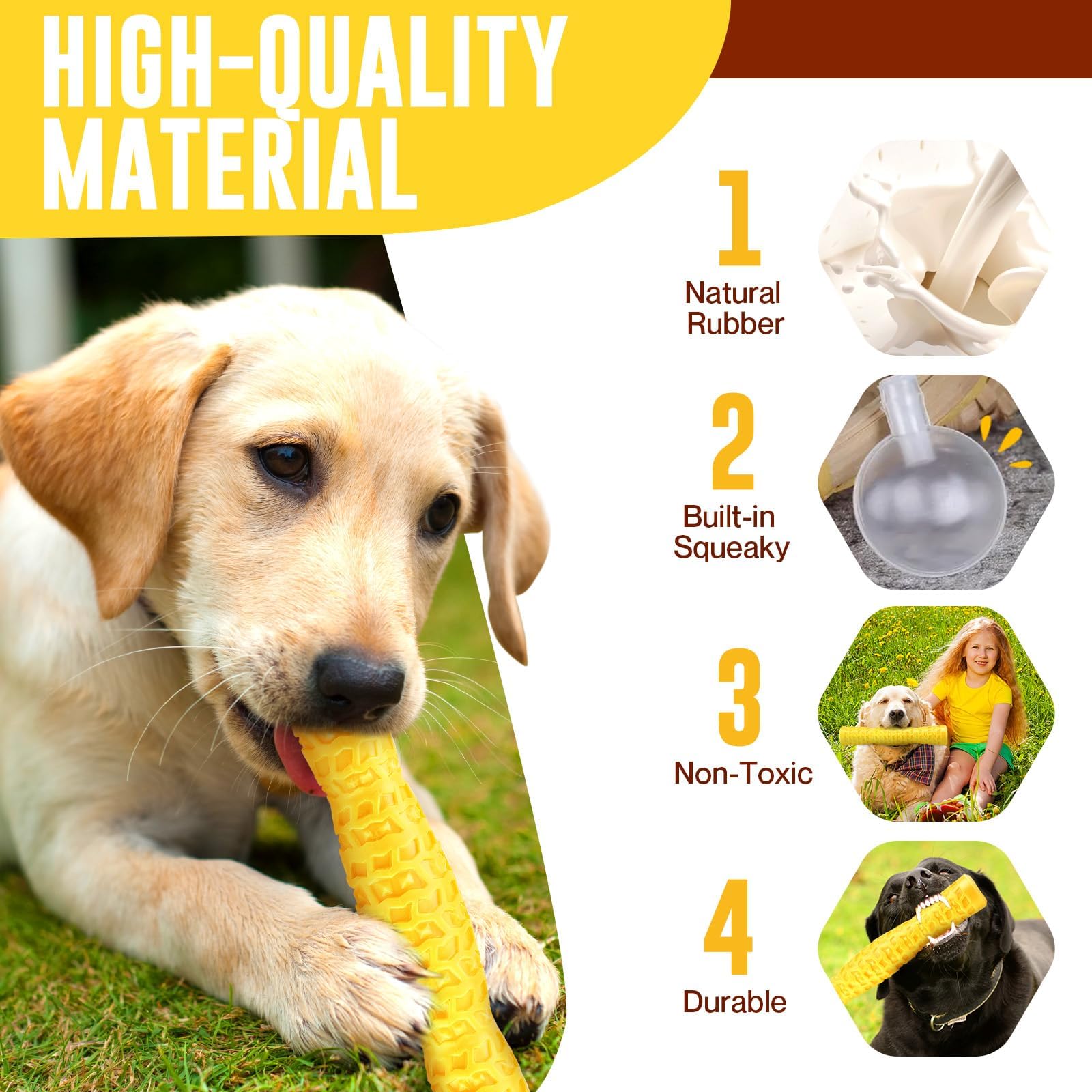 LOYEE dog stick squeaker excites dogs during interactive fetch and tug games