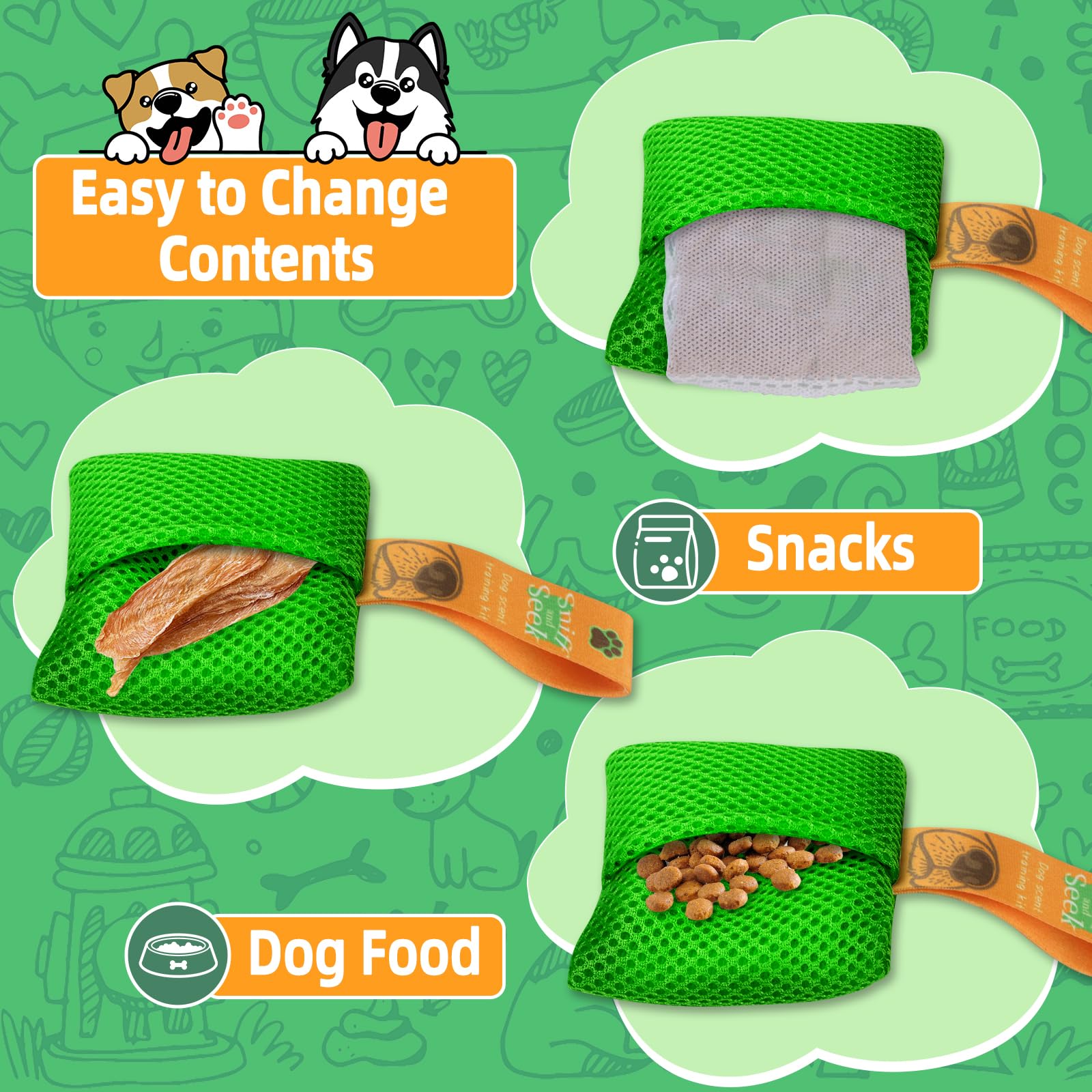 LOYGD snap hooks hanging setup for quick indoor or outdoor scent games.