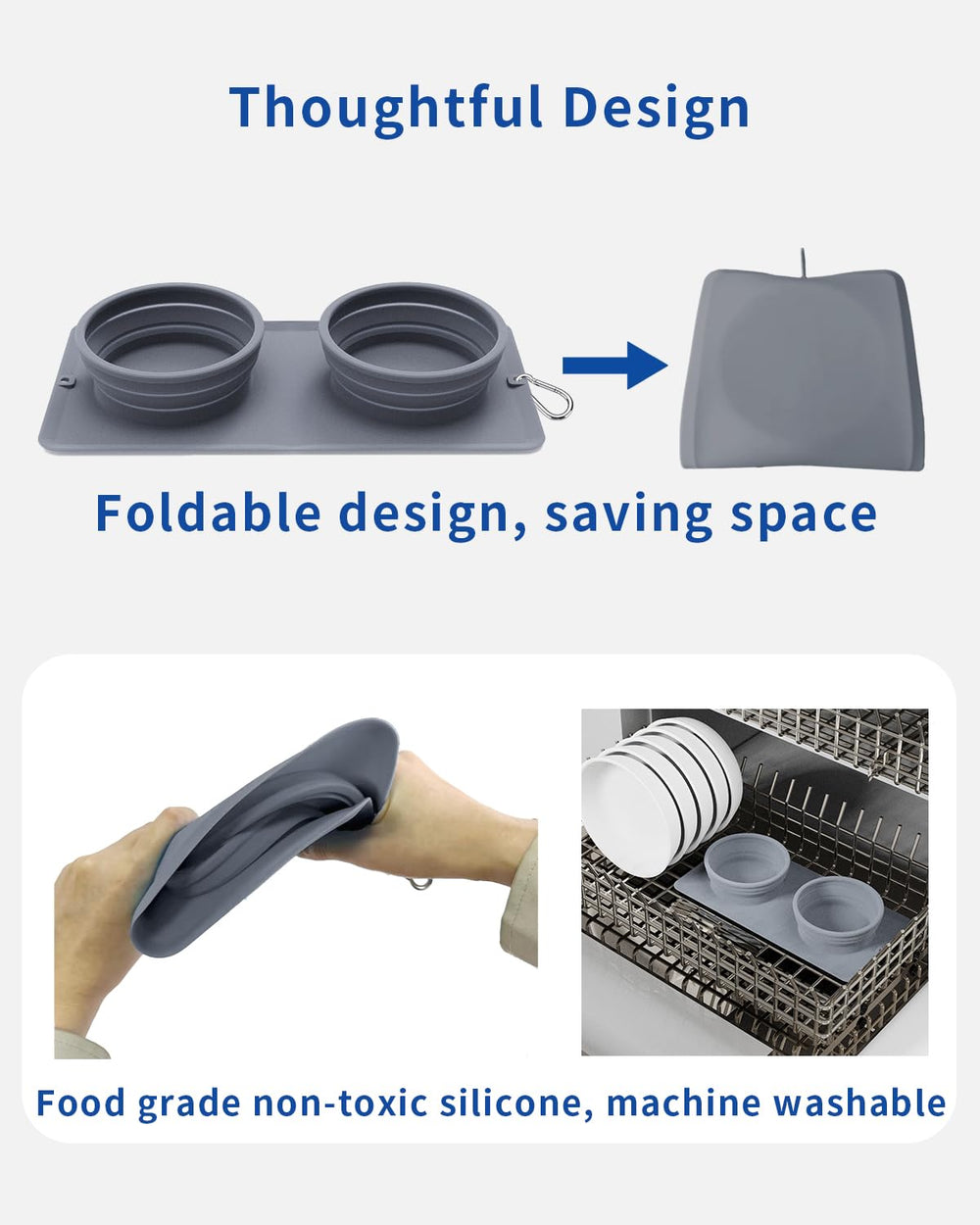 LPFLASAT two-in-one dog bowl shows separate water and food compartments.
